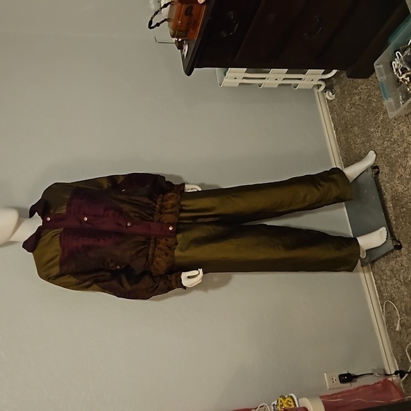 VTG COLIN 1980s Metallic Floral Swisher Windbreaker Jogger Suit - Picture 2 of 12